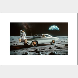 1968 Plymouth Road Runner on the Moon Posters and Art